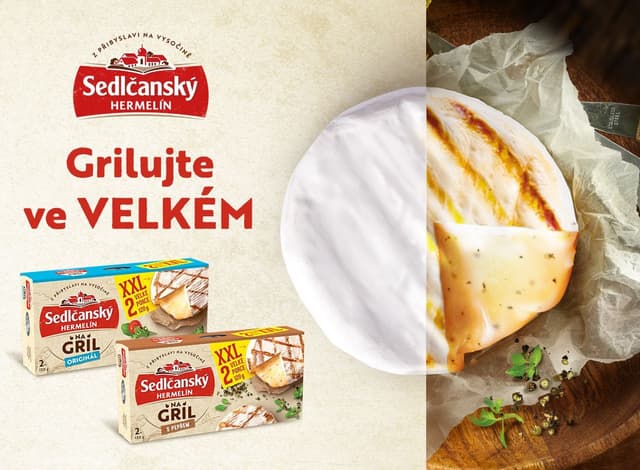 Grilujte ve VELKÉM s novými XXL variantami Sedlčanského Hermelínu