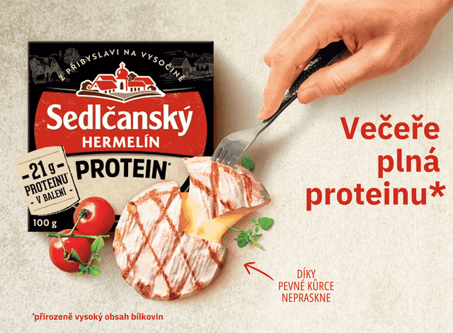 Nový Sedlčanský hermelín Protein – večeře plná proteinu!