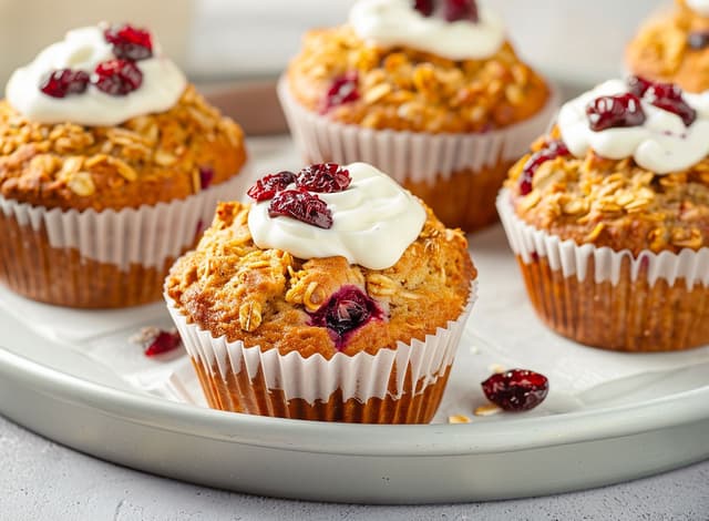 Muffiny s ovocem a vločkami