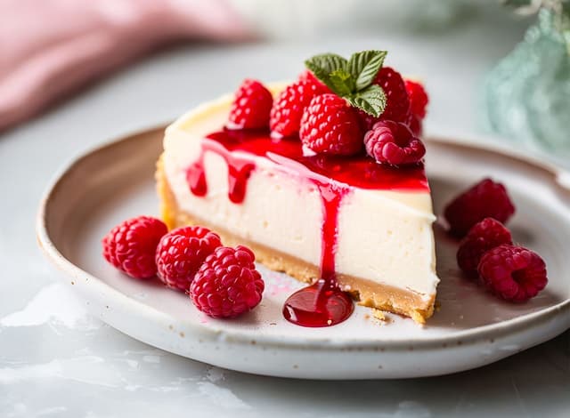 Malinový cheesecake